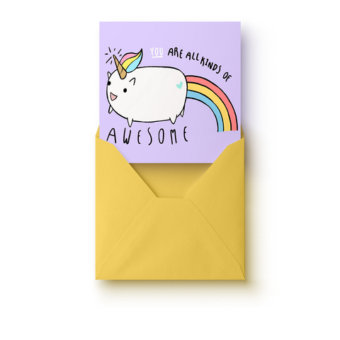 Awesome Unicorn Greeting Card