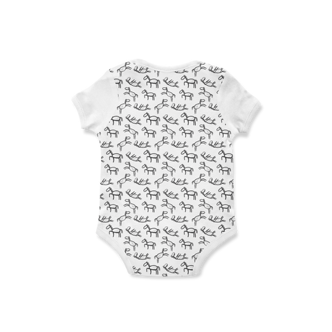 Hand Drawn Horsey Baby Onesie