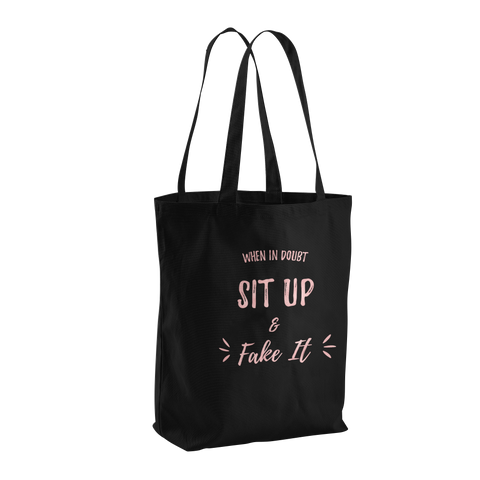 Sit Up & Fake It Canvas Tote