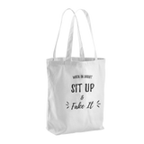 Sit Up & Fake It Canvas Tote