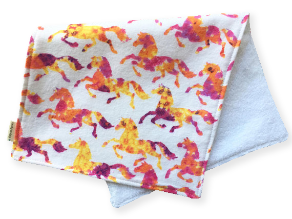 Boho Horses Baby Burp Cloth