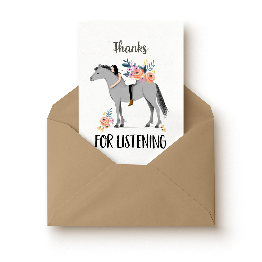 Horse Thank You For Listening Greeting Card