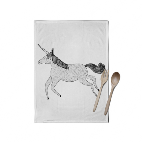 Hand Drawn Unicorn Tea Towel
