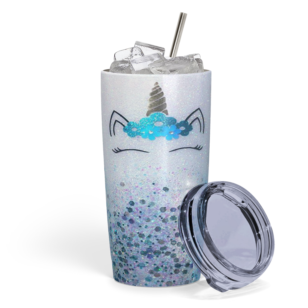 Glitter Enamel Unicorn Stainless Tumbler